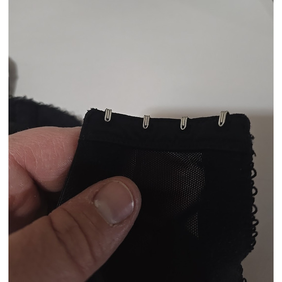 Cacique Black Embroidered Floral Semi Sheer Adjustable Underwire Bra Size 44DD - Picture 4 of 5